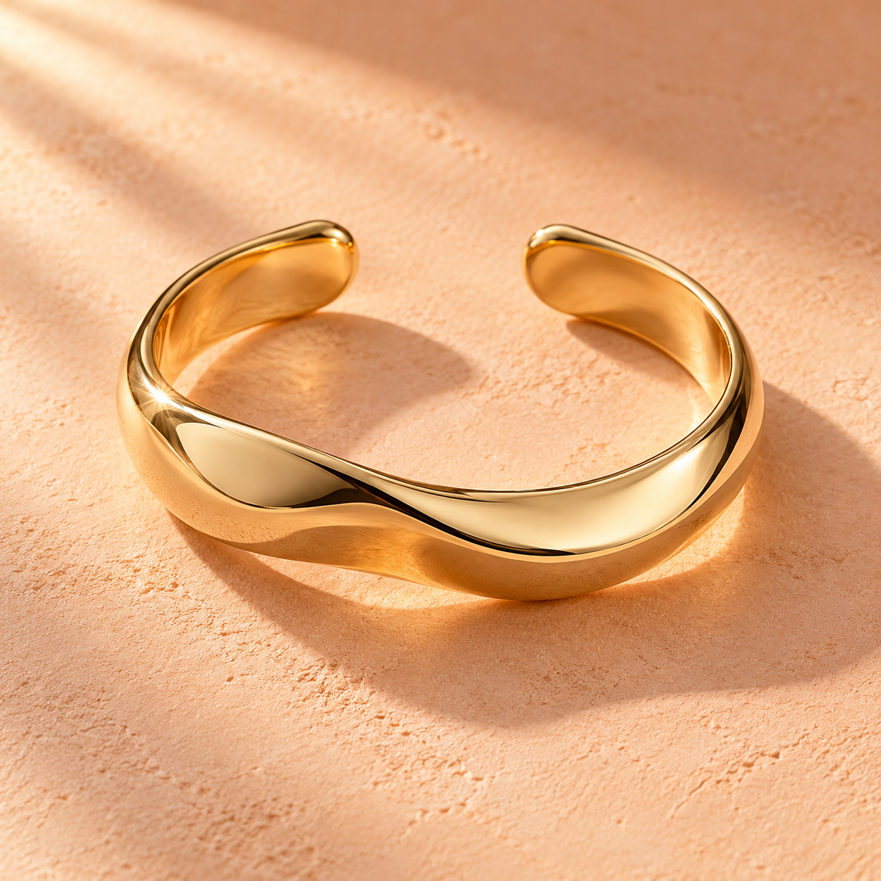 AI-generated design sample of gold-tone bracelet; not actual inventory